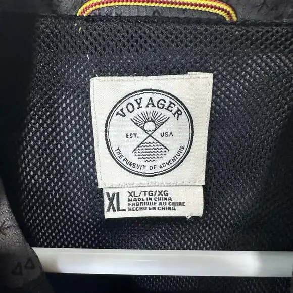 Voyager Men's Micro Ripstop Water Resistant Hooded Jacket Gray/Black, Sz XL - Picture 3 of 5